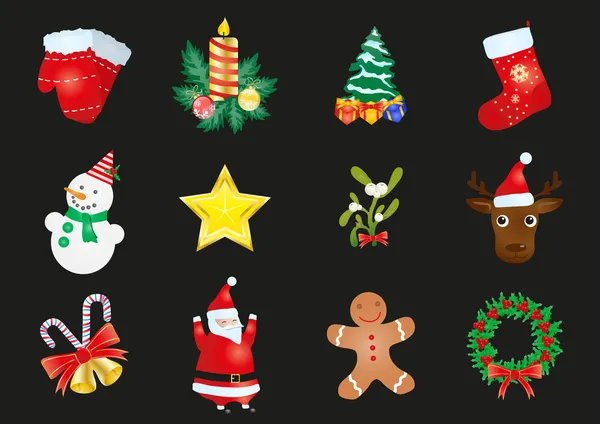 Christmas stickers — Stock Vector