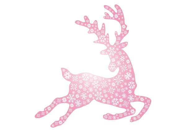 跳跃的粉色驯鹿 — 图库矢量图片