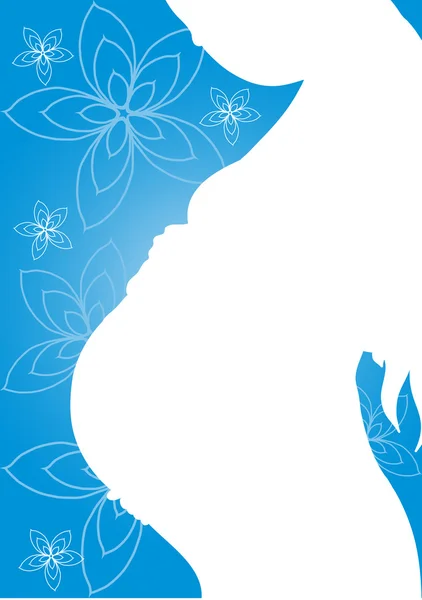 Witte silhouet van zwangere dame — Stockvector