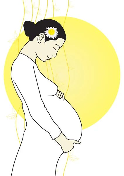 Krásná těhotná žena — Stockový vektor