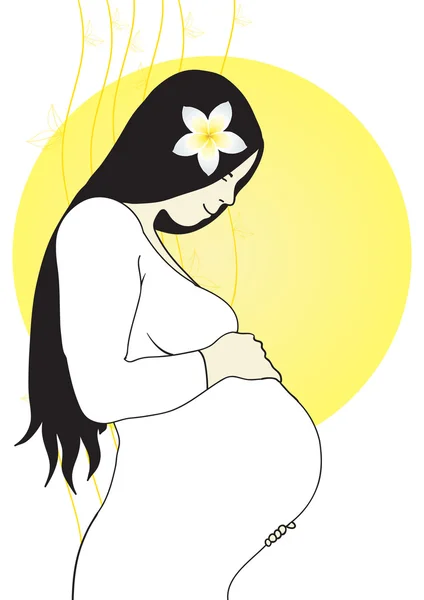 Hübsche schwangere Frau — Stockvektor
