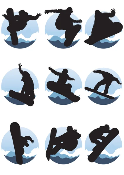 Snowboarders — Archivo Imágenes Vectoriales