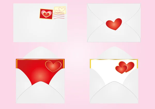 Valentine obálky — Stockový vektor