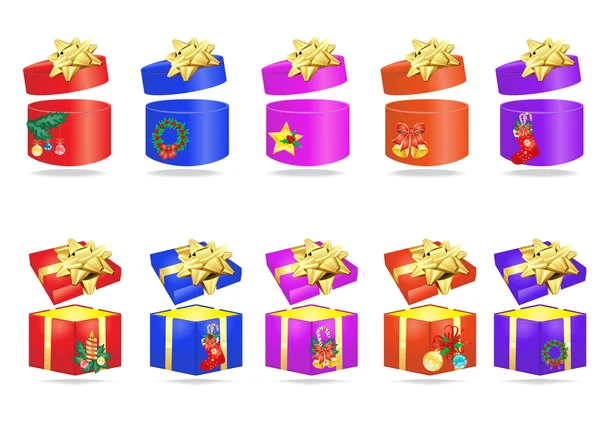 Navidad coloridos regalos — Vector de stock