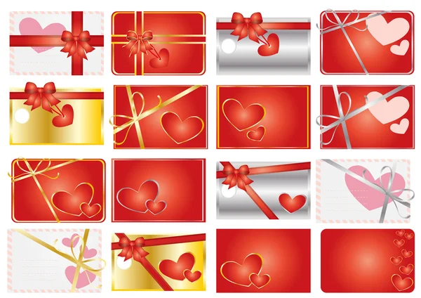 Ensemble d'étiquettes cadeaux Saint-Valentin — Image vectorielle