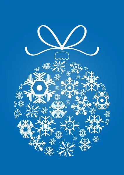 Bola de Navidad hecha de copos de nieve — Vector de stock
