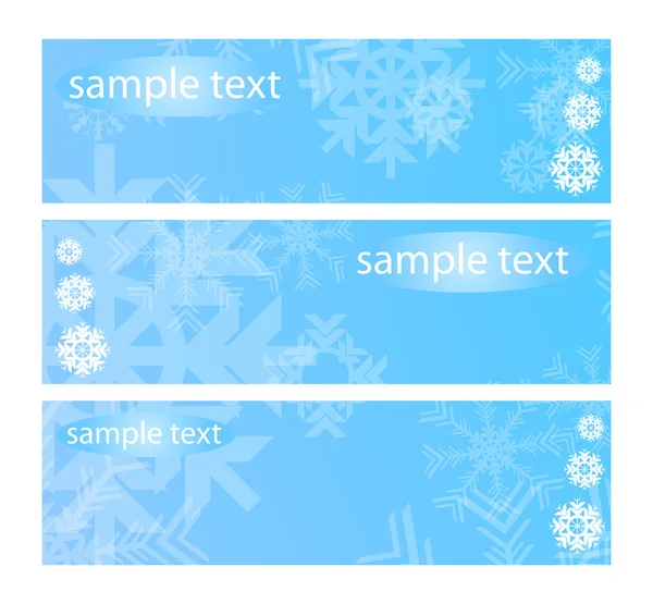 Vektoros illusztráció három havas bannerek — Stock Vector