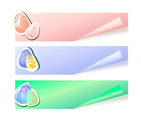 Färgglada gratulationskort med påskägg — Stock vektor
