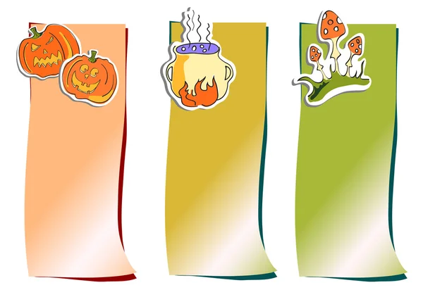 Drie halloween stickers — Stockvector