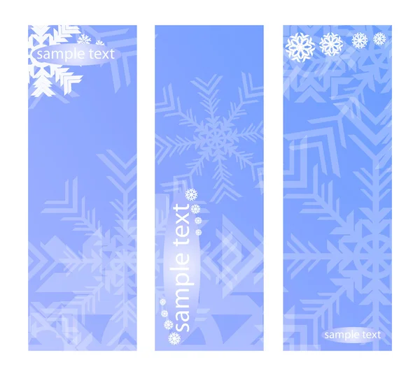 Tre vertikala snöiga banners — Stock vektor