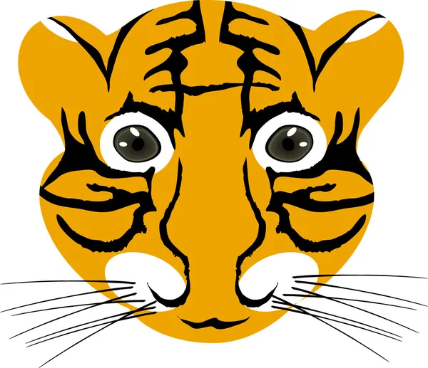 Tigre cabeza de bebé — Vector de stock