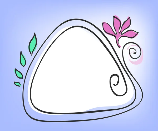 Cadre triangulaire avec fleur et feuilles — Image vectorielle