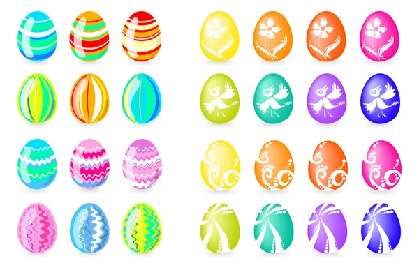 Diferentes ovos de Páscoa — Vetor de Stock