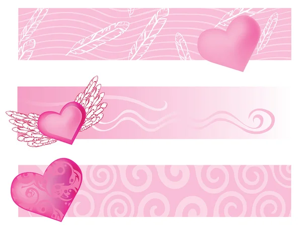 粉红色套的横幅背景 — 图库矢量图片