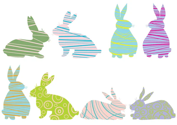 Conigli creativi — Vettoriale Stock