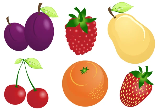 Meyveler ve meyveler — Stok Vektör