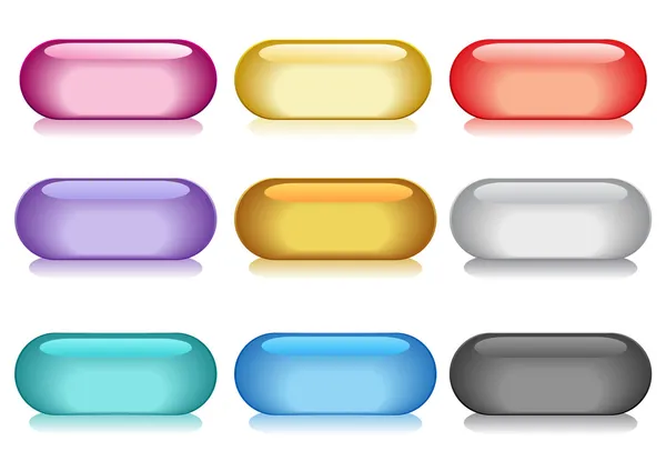 Collection de boutons colorés — Image vectorielle