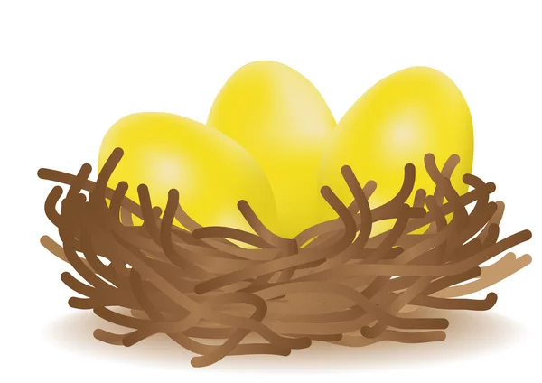 Guld ägg i boet — Stock vektor