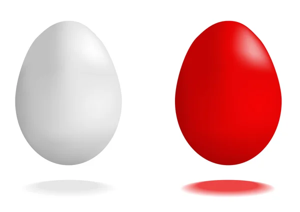 Červené a bílé vejce — Stockový vektor