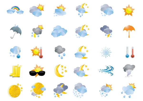 Différentes icônes météo — Image vectorielle