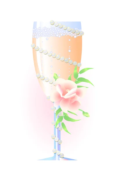 Bruiloft champagne — Stockvector