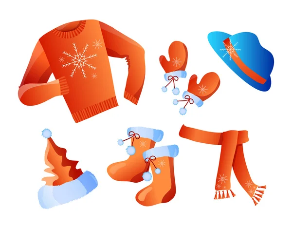 Winter holiday clothes — Stock Vector