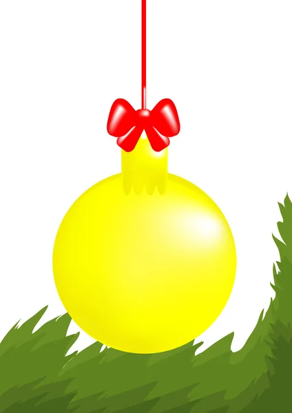クリスマスの黄色のボール — ストックベクタ