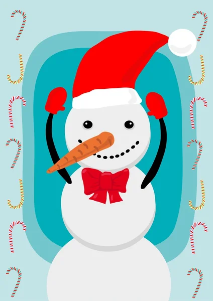 Lachende sneeuwpop — Stockvector