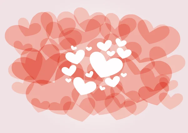 Red abstract hearts — Stock Vector