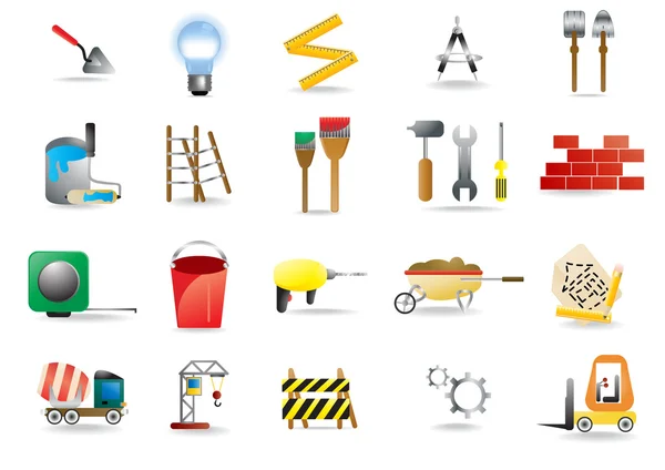 Construction and building icons — Stock Vector