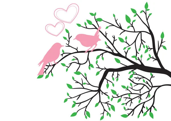 Amor primaveral de aves — Archivo Imágenes Vectoriales