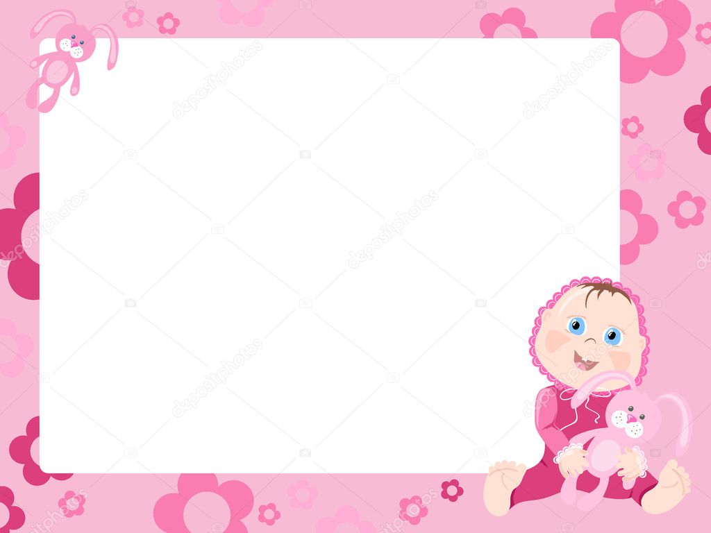 Pink frame with baby