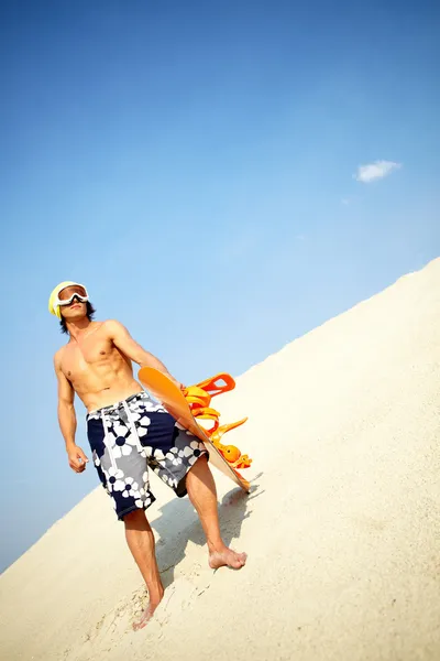 酷 sandboarder — 图库照片