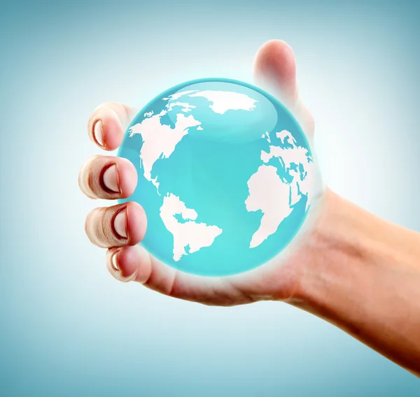 Holding world in hand — Stock Photo, Image