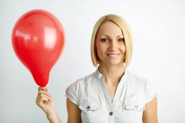 Mulher com balão — Fotografia de Stock