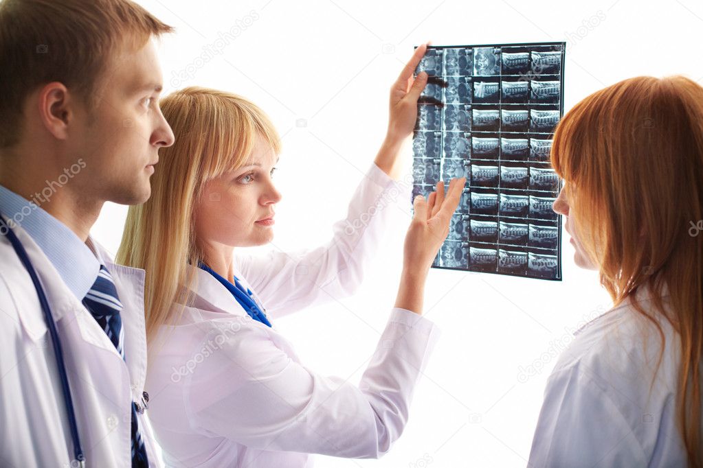 Looking at x-ray photograph