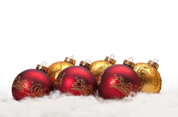 Karácsony labdát a fehér szőr — Stock Fotó