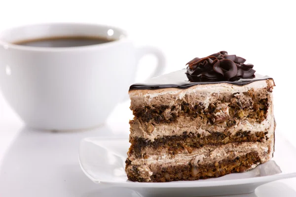Cake en koffie — Stockfoto