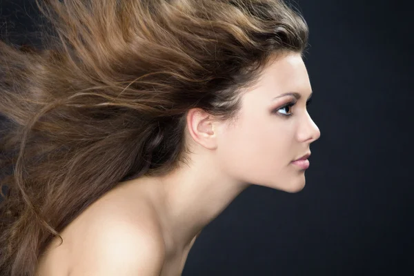 Vento no cabelo — Fotografia de Stock