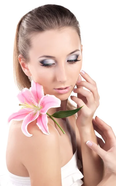Lily and makeup — Stock Photo, Image
