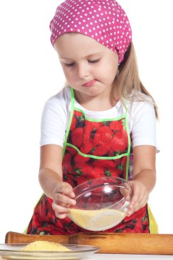 Girl prepare meal clipart