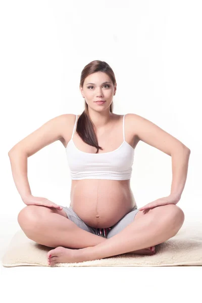 Gravid kvinna fitness — Stockfoto