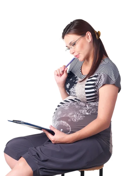 Schwangere Businessfrau — Stockfoto