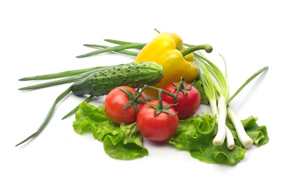 Légumes frais lumineux isolés sur blanc — Photo