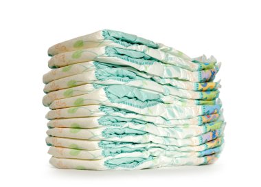 Stack of Diapers at the nursery clipart