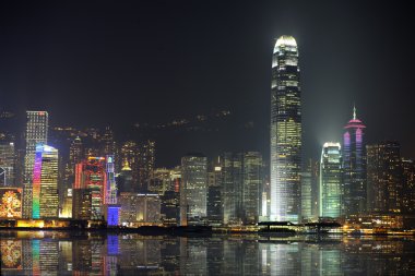 Night scene of Hong Kong, you can see the pollution clipart