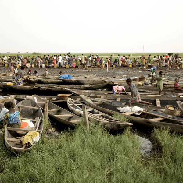 Trh ganvie v Beninu — Stock fotografie