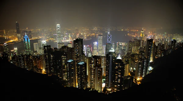 Ночной Гонконг — стоковое фото