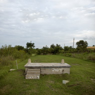 House foundation after Hurricane Katrina, New Orleans, Louisiana clipart