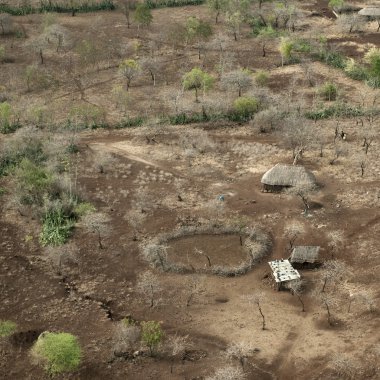 Aerial view of a Tanzanian house, Africa clipart